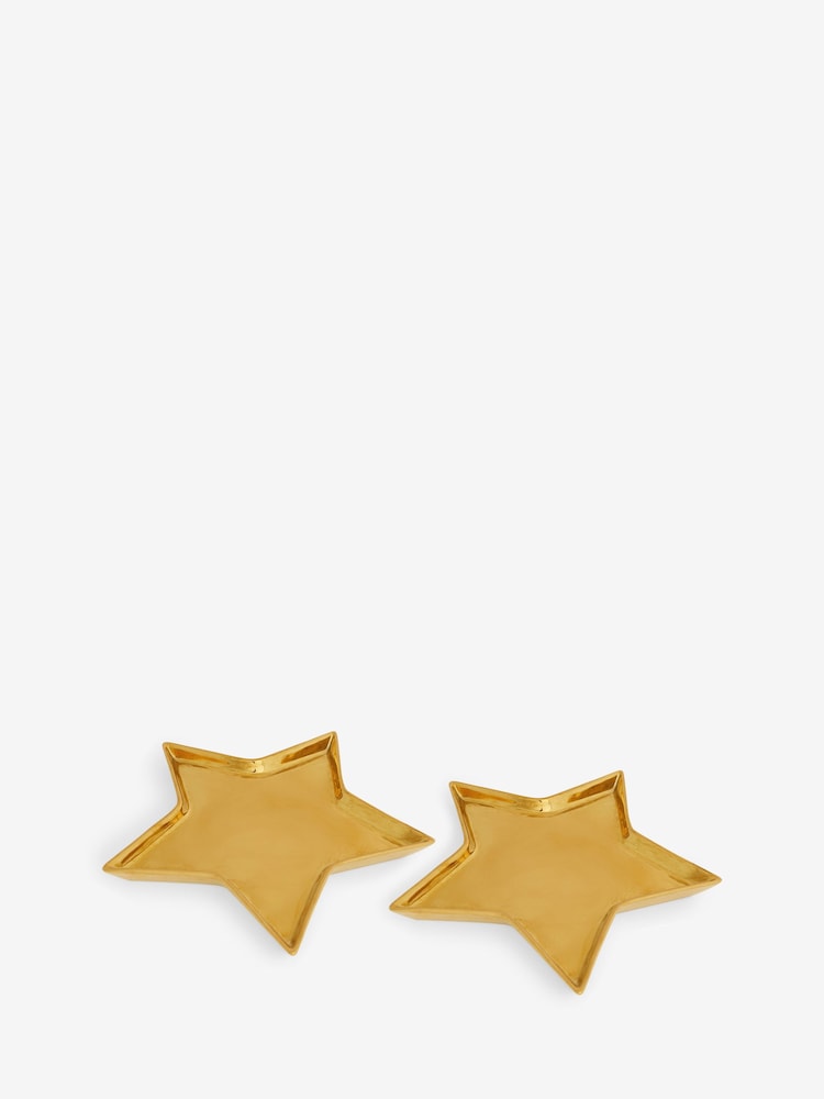 Rockett St George Set of 2 Gold Star Side Plates - Image 2 of 3