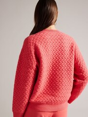 Ted Baker Pink Easy Fit Morlea Horizontal Cable Sweater - Image 2 of 6