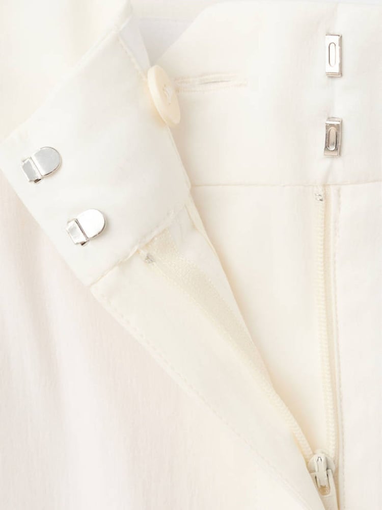 Mango White Pleat Detail Balloon Trousers - Image 6 of 6