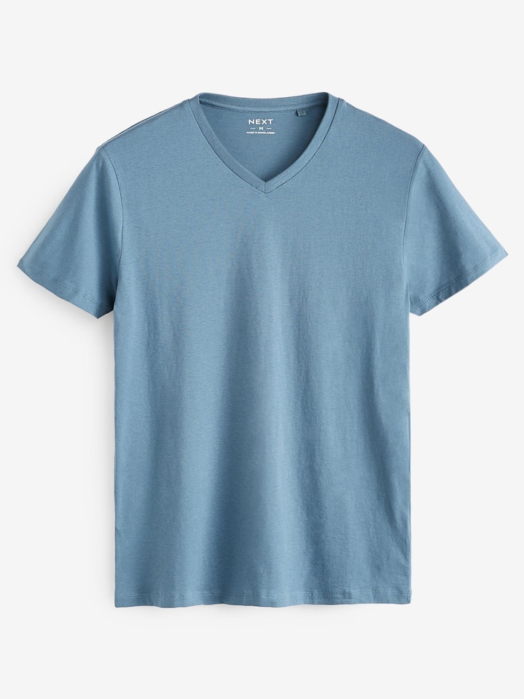 Blue V-Neck T-Shirts 5 Pack - Image 2 of 15