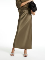River Island Green Satin Maxi Skirt - Image 3 of 4