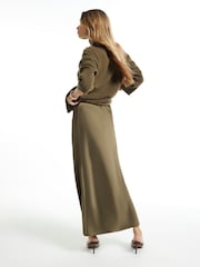 River Island Green Satin Maxi Skirt - Image 4 of 4