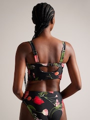 Ted Baker Black Printed Lusiye Longline Bikini Top - Image 2 of 6