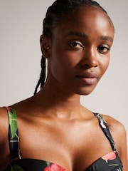 Ted Baker Black Printed Lusiye Longline Bikini Top - Image 4 of 6