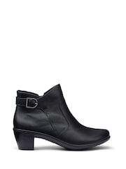 Hotter Black Wide Fit Wide Fit Madison Zip Ankle Boots - Image 1 of 4