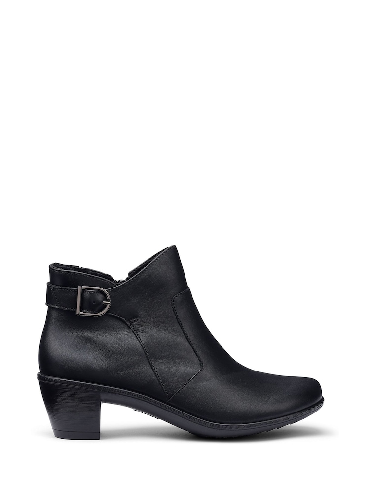 Hotter Black Wide Fit Wide Fit Madison Zip Ankle Boots - Image 1 of 4 Hotter Black Wide Fit Wide Fit Madison Zip Ankle Boots - Image 1 of 4