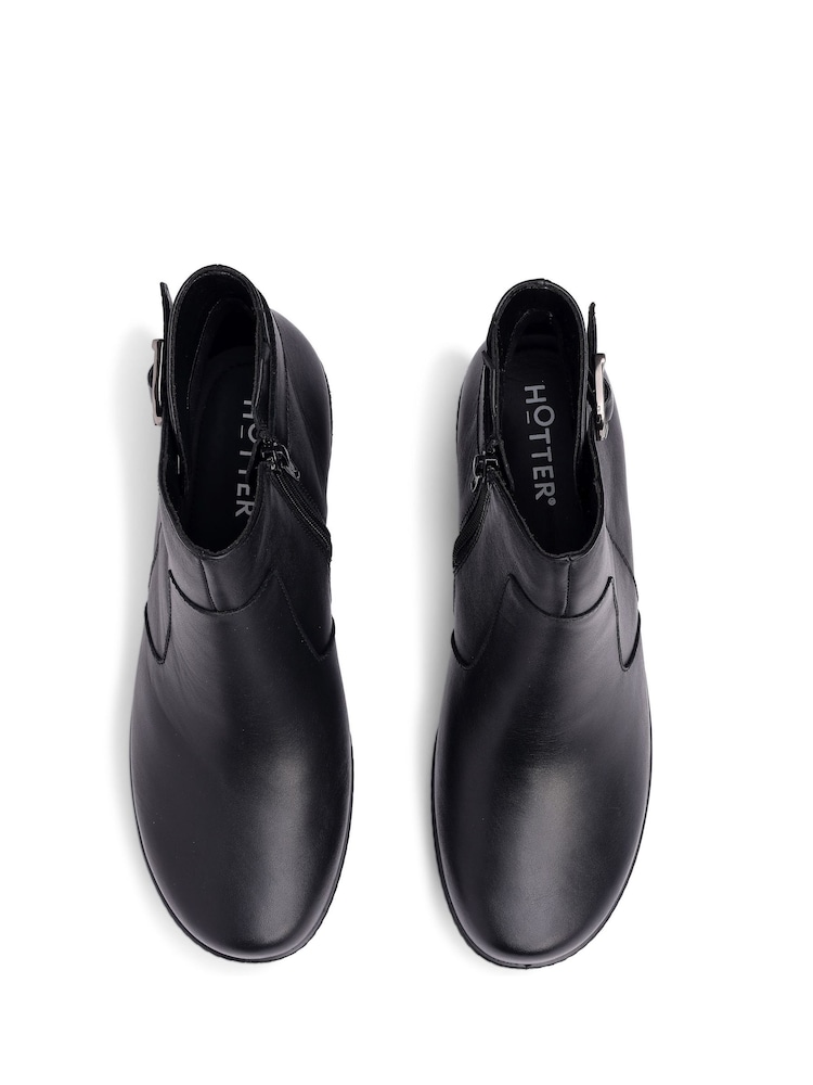 Hotter Black Wide Fit Wide Fit Madison Zip Ankle Boots - Image 4 of 4 Hotter Black Wide Fit Wide Fit Madison Zip Ankle Boots - Image 4 of 4