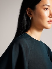 Ted Baker Green Lounia Fluted Sleeve Knitted Bodycon Midi Dress - Image 2 of 5
