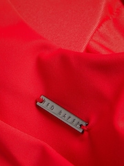 Ted Baker Red Liennaa One Shoulder Bow Bikini Top - Image 5 of 6