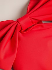Ted Baker Red Liennaa One Shoulder Bow Bikini Top - Image 6 of 6