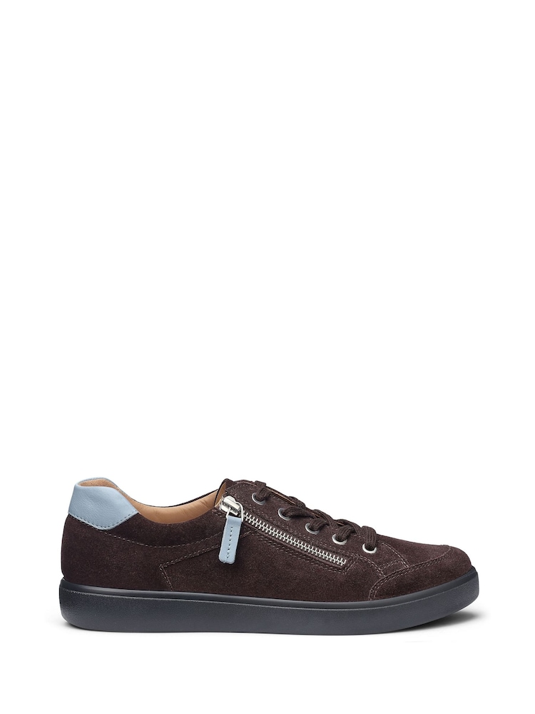 Hotter Brown Standard Fit Chase II Lace-Up Zip Trainers - Image 1 of 4 Hotter Brown Standard Fit Chase II Lace-Up Zip Trainers - Image 1 of 4