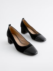 Черный с отделкой на носке - Кожаные туфли на низком блочном каблуке Forever Comfort® - Image 3 of 7