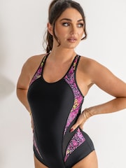 Pour Moi Black & Pink Energy Chlorine Swimsuit - Image 1 of 4