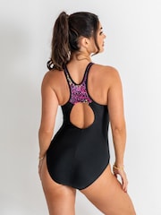 Pour Moi Black & Pink Energy Chlorine Swimsuit - Image 2 of 4
