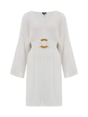 Weiß - Pour Moi Crinkle O Ring Woven Beach Cover-Up - Bild 3 von 4
