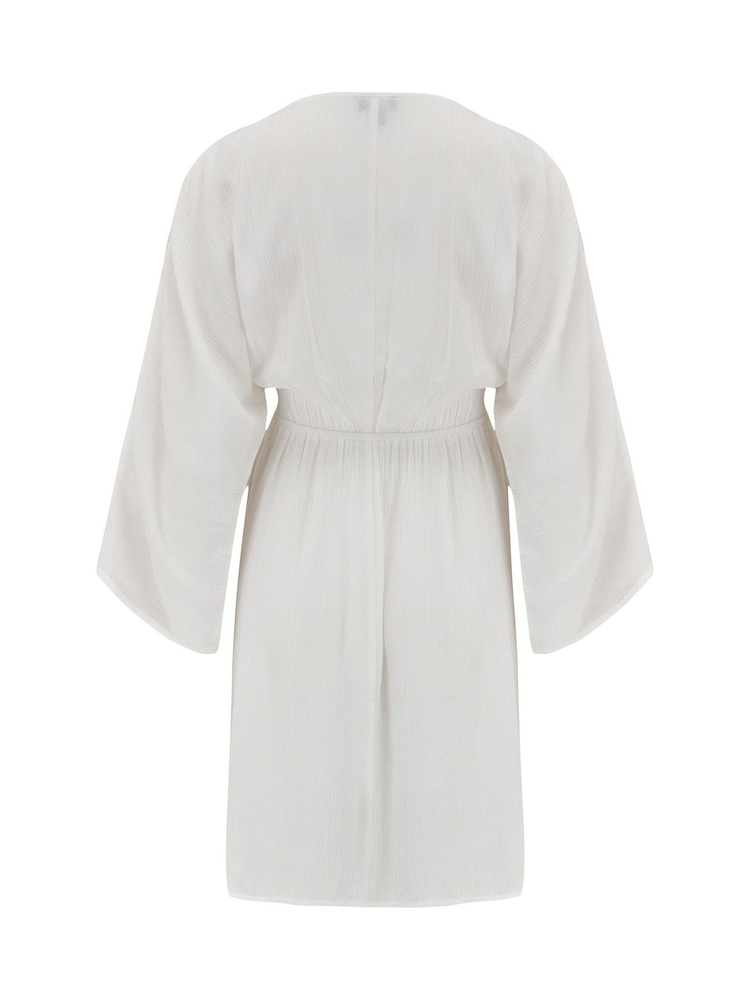 Weiß - Pour Moi Crinkle O Ring Woven Beach Cover-Up - Bild 4 von 4