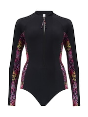 Pour Moi Black & Pink Energy Long Sleeved Swimsuit - Image 6 of 7