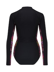 Pour Moi Black & Pink Energy Long Sleeved Swimsuit - Image 7 of 7