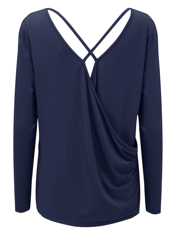 Blau - Pour Moi Yoga-Top aus Jersey mit überkeuzten Rückenträgern - Bild 4 von 4 Blau - Pour Moi Yoga-Top aus Jersey mit überkeuzten Rückenträgern - Bild 4 von 4