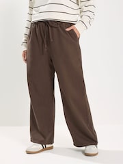 Yours Curve Brown Pull On Wide Leg Jeans - Image 1 of 4