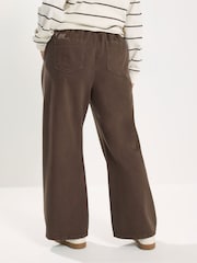 Yours Curve Brown Pull On Wide Leg Jeans - Image 2 of 4