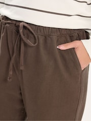 Yours Curve Brown Pull On Wide Leg Jeans - Image 4 of 4