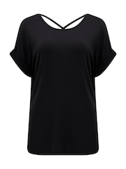 Pour Moi Black Energy Cross Short Sleeve Yoga T-Shirt - Image 3 of 4