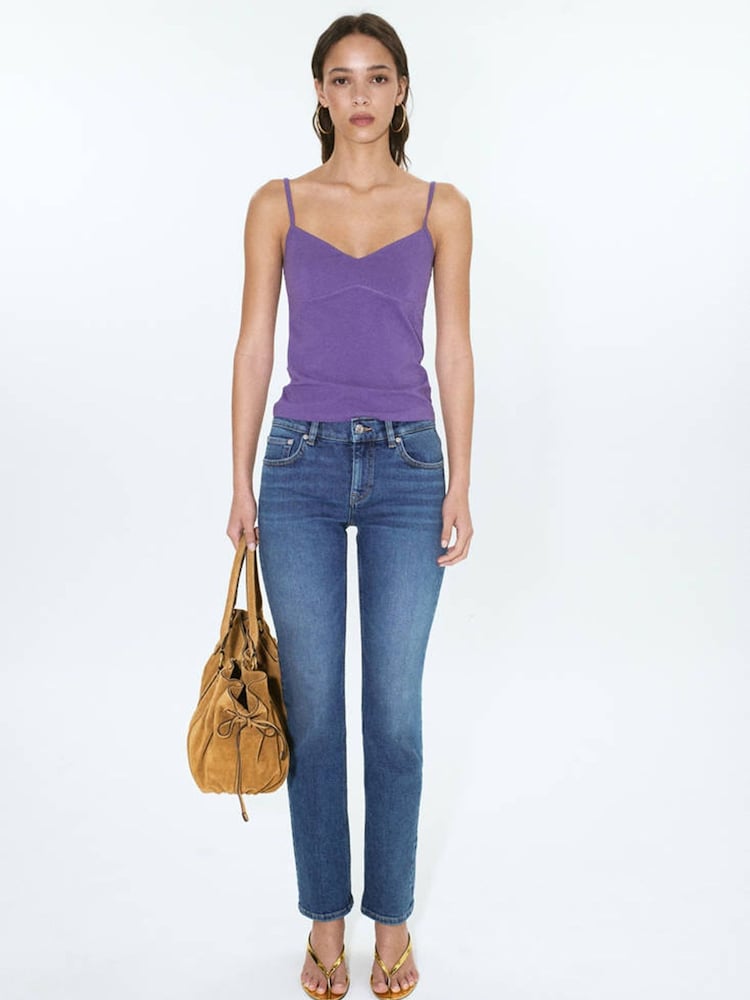 Mango Blue Slim Low Waist Jeans - Image 1 of 7