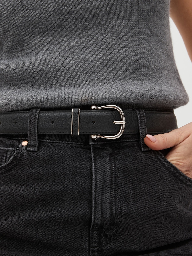 Black Essential PU Jeans Belt - Image 2 of 4 Black Essential PU Jeans Belt - Image 2 of 4