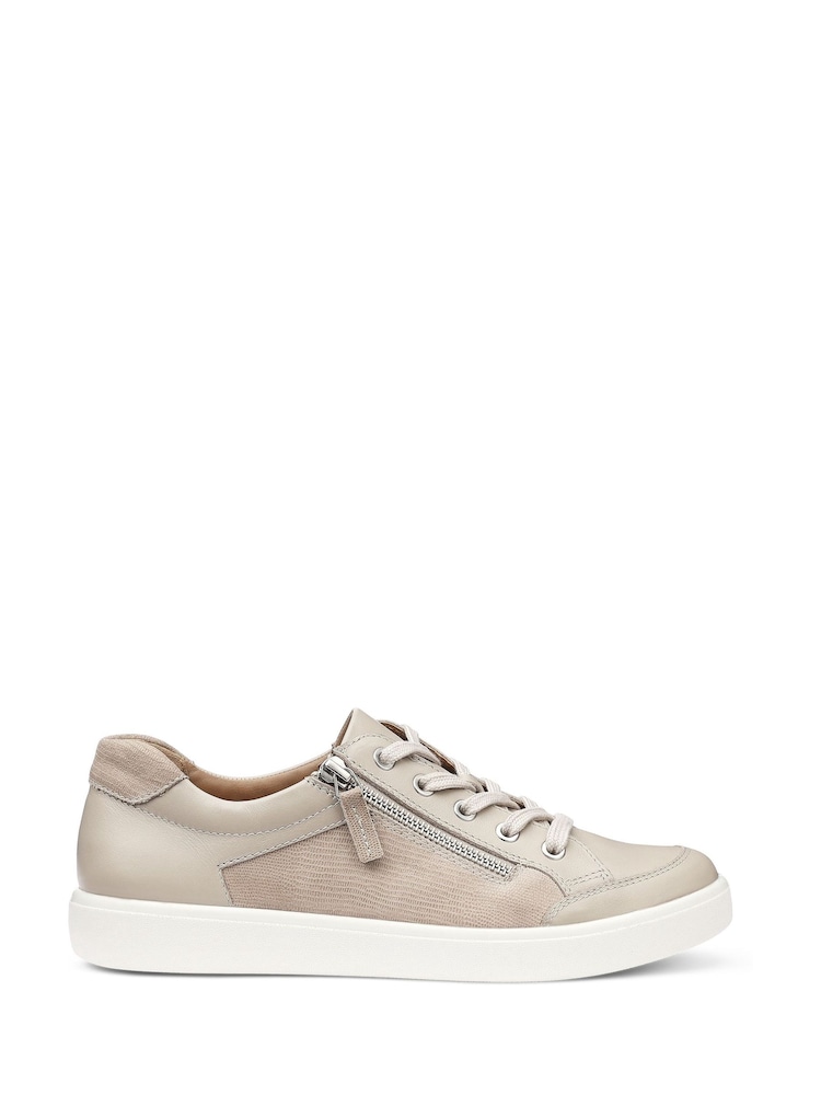 Hotter Cream Standard Fit Chase II Lace-Up/Zip Cupsole Trainers - Image 1 of 4 Hotter Cream Standard Fit Chase II Lace-Up/Zip Cupsole Trainers - Image 1 of 4