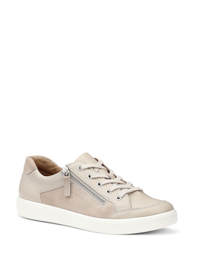 Hotter Cream Standard Fit Chase II Lace-Up/Zip Cupsole Trainers - Image 2 of 4 Hotter Cream Standard Fit Chase II Lace-Up/Zip Cupsole Trainers - Image 2 of 4