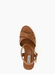 Dune London Animal Kind Cross Strap Covered Wedge Sandals - Image 4 of 5