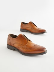 Tan Brown Leather Derby Brogues - Image 2 of 6