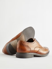 Tan Brown Leather Derby Brogues - Image 4 of 6