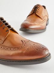 Tan Brown Leather Derby Brogues - Image 5 of 6