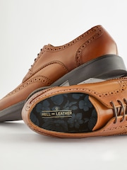 Tan Brown Leather Derby Brogues - Image 6 of 6