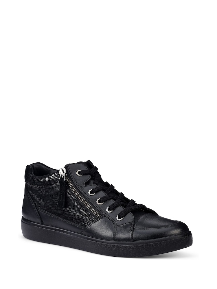 Schwarz - Hotter Standard Fit Rapid Lace-Up/Zip Cupsole Trainers - Bild 2 von 4 Schwarz - Hotter Standard Fit Rapid Lace-Up/Zip Cupsole Trainers - Bild 2 von 4