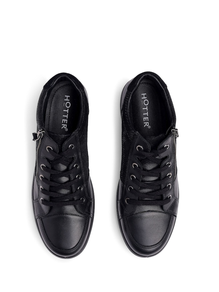 Schwarz - Hotter Standard Fit Rapid Lace-Up/Zip Cupsole Trainers - Bild 4 von 4 Schwarz - Hotter Standard Fit Rapid Lace-Up/Zip Cupsole Trainers - Bild 4 von 4