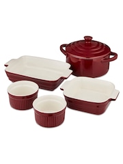 Barbary & Oak 5 Piece Red Ceramic Ovenware Set - Image 2 of 4