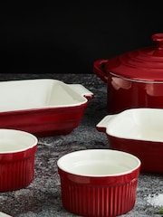Barbary & Oak 5 Piece Red Ceramic Ovenware Set - Image 3 of 4