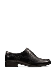Clarks Black Hamble Oak Wide Fit Shoes - Image 1 of 6