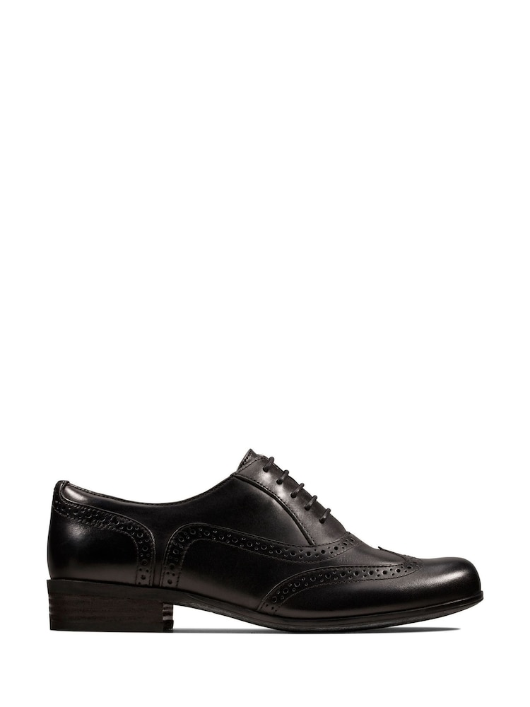 Clarks Black Hamble Oak Wide Fit Shoes - Image 1 of 6