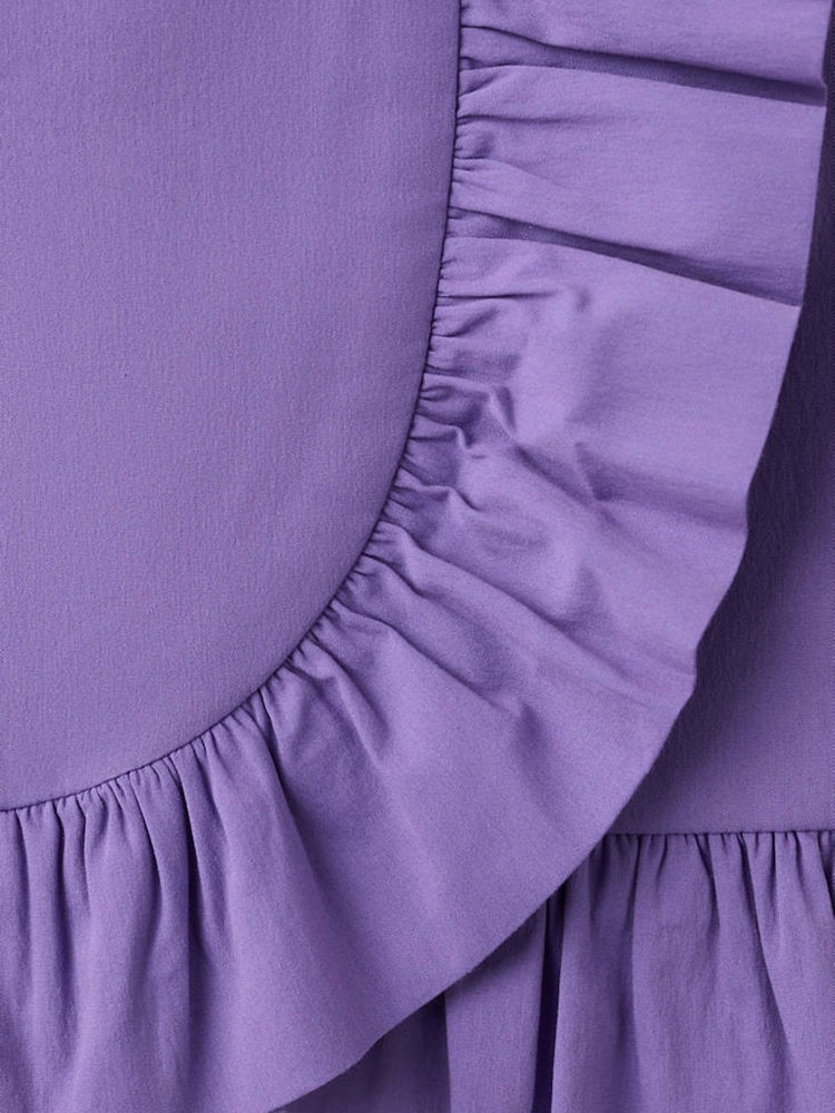 Mango Purple Frill Wrap Mini Skirt - Image 3 of 3 Mango Purple Frill Wrap Mini Skirt - Image 3 of 3