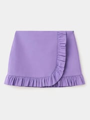 Mango Purple Frill Wrap Mini Skirt - Image 4 of 6