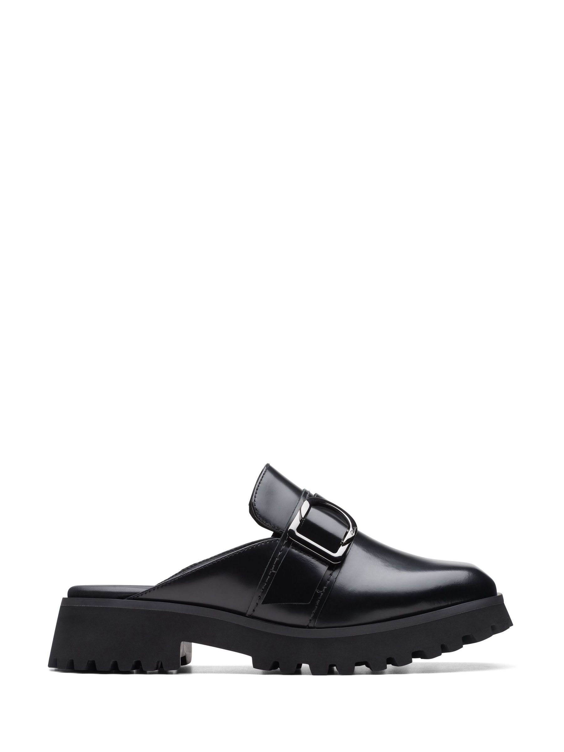 Buy Clarks Black Leather Stayso Free Loafer Mule Shoes from