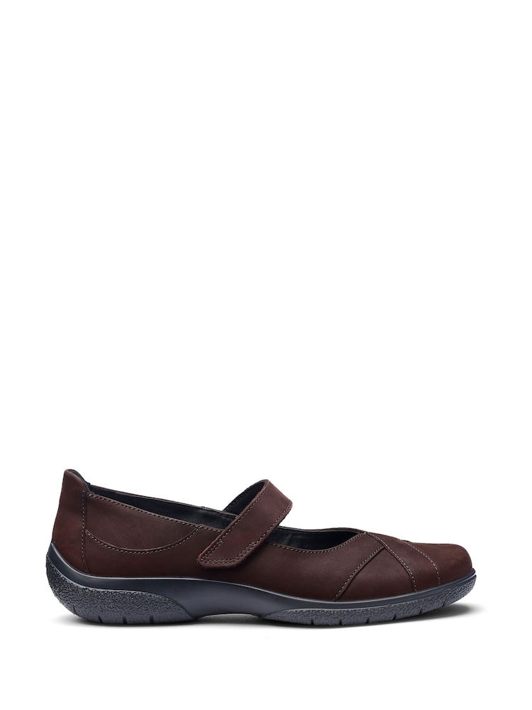 Hotter Brown Standard Fit Hope Touch-Fastening Leather Shoes - Image 1 of 4 Hotter Brown Standard Fit Hope Touch-Fastening Leather Shoes - Image 1 of 4