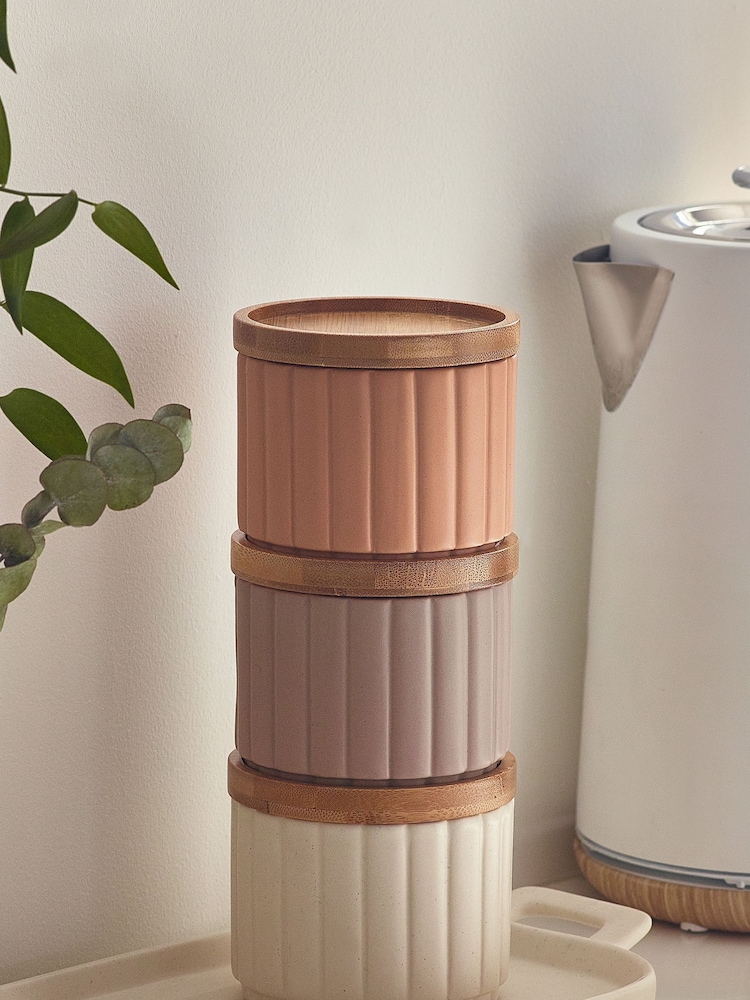 Set of 3 Natural Hayden Stacking Storage - Image 1 of 3