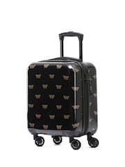 Negro/dorado mariposa - Maleta de cabina negra con diseño antigrietas para debajo del asiento de 45x36x20 cm de Flight Knight - Imagen 1 de 7