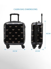 Negro/dorado mariposa - Maleta de cabina negra con diseño antigrietas para debajo del asiento de 45x36x20 cm de Flight Knight - Imagen 2 de 7