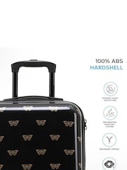 Negro/dorado mariposa - Maleta de cabina negra con diseño antigrietas para debajo del asiento de 45x36x20 cm de Flight Knight - Imagen 3 de 7